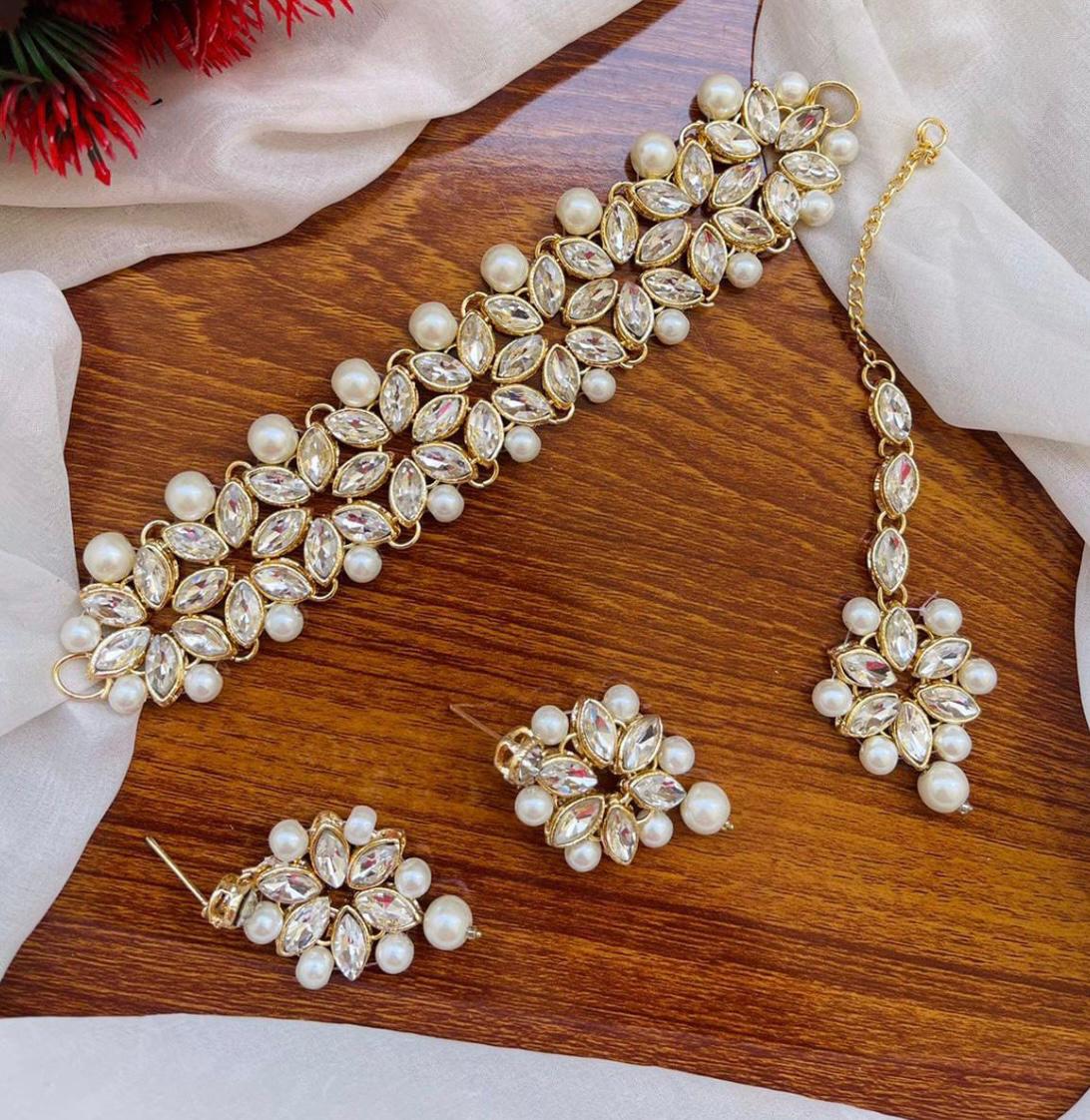 Pearl Kundan Set