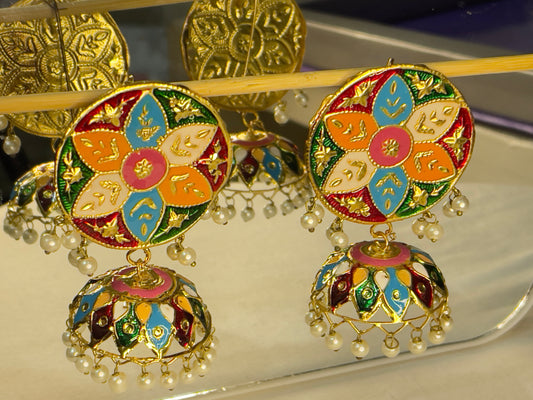 Multicolor Traditional Jhumkas