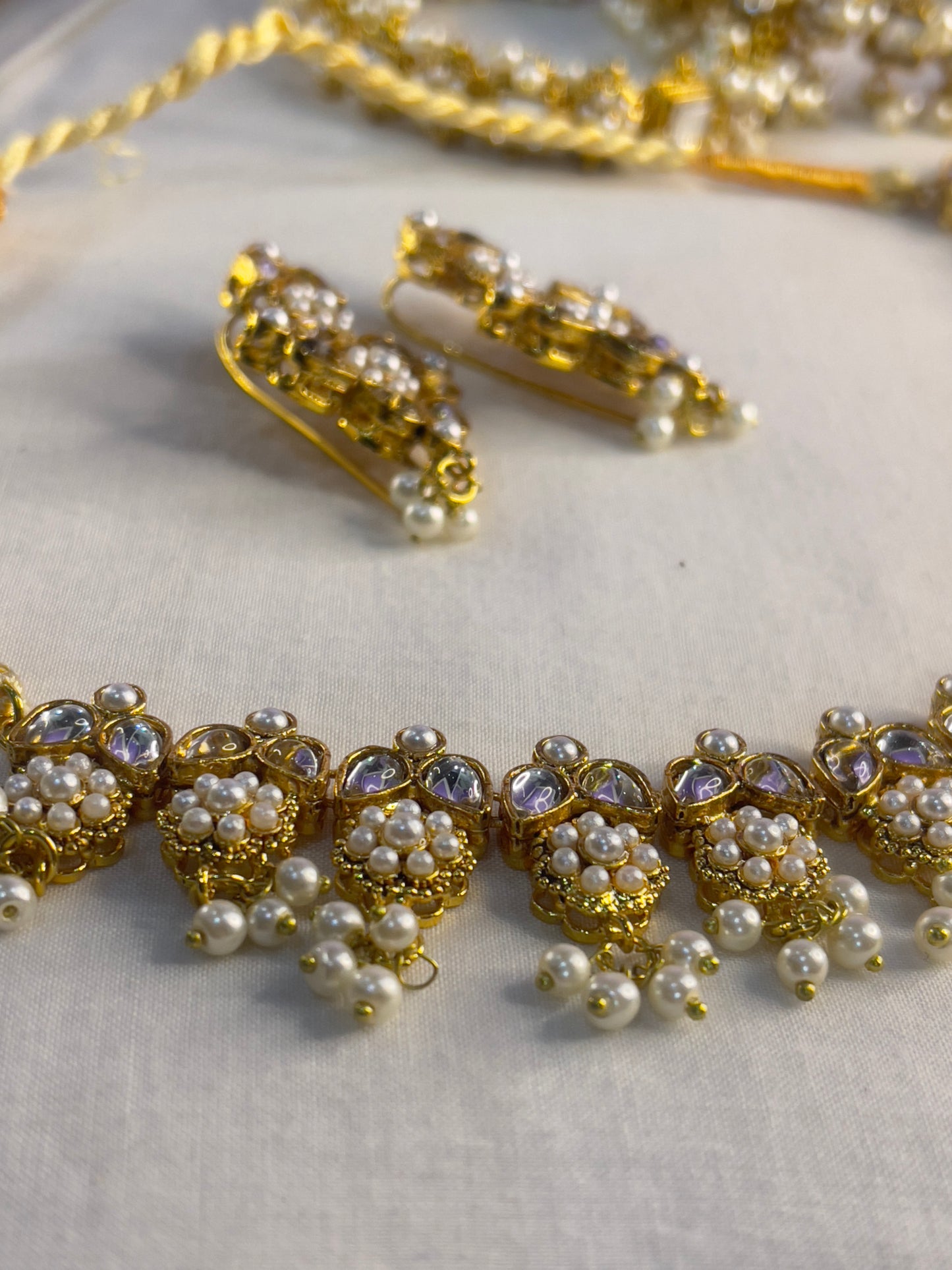 White Kundan Set