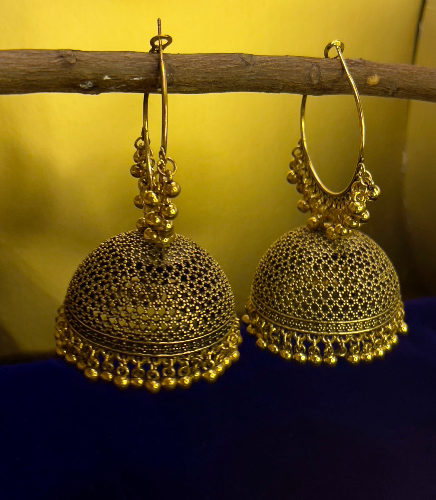 golden jhumkas